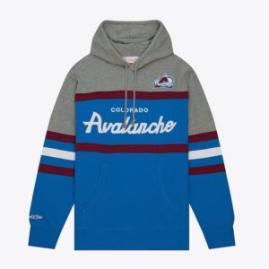 Mitchell & Ness Blue Gray Colorado Avalanche Head Coach Pullover Hoodie Blue 1377925