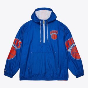 Mitchell & Ness Blue New York Knicks Team 2.0 Anorak Quarter-Zip Windbreaker Jacket Blue 1589012