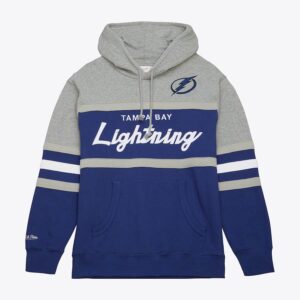 Mitchell & Ness Blue Tampa Bay Lightning Head Coach Pullover Hoodie Blue 1378282