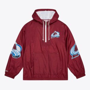 Mitchell & Ness Burgundy Colorado Avalanche Team 2.0 Anorak Quarter-Zip Windbreaker Jacket Burgundy 1378734