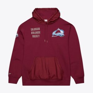 Mitchell & Ness Cardinal Colorado Avalanche Polar Fleece Quarter-Zip Pullover Hoodie Burgundy 1377963