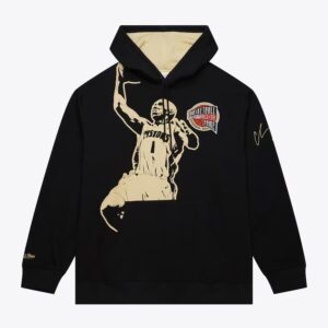 Mitchell & Ness Chauncey Billups Black Gold Hall of Fame Premium Fleece Pullover Hoodie Black 1577258