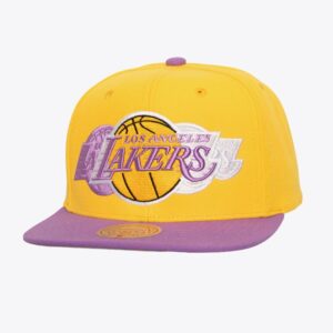 Mitchell & Ness Gold Los Angeles Lakers Hardwood Classics Triple Up Snapback Hat Yellow 1589685