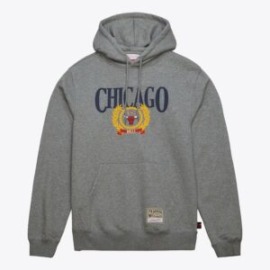 Mitchell & Ness Gray Chicago Bulls Collegiate Pullover Hoodie Black 1384461