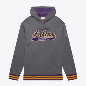 Mitchell & Ness Gray Los Angeles Lakers Snow Washed Fleece Pullover Hoodie Grey 1550970