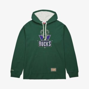 Mitchell & Ness Green Milwaukee Bucks Vintage Logo Thermal Lightweight Pullover Hoodie Green 1551134