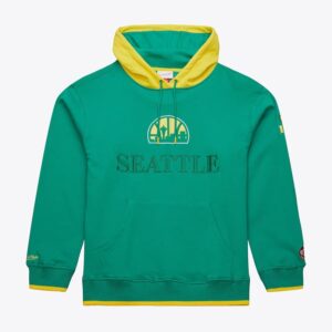 Mitchell & Ness Green Seattle SuperSonics Team OG 3.0 Vintage Fleece Pullover Hoodie Blue 1528947