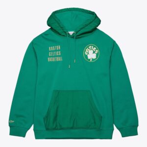 Mitchell & Ness Kelly Green Boston Celtics Team OG 2.0 Vintage Logo Fleece Pullover Hoodie White 1427710