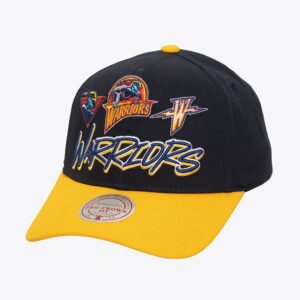 Baseball Cap Mitchell & Ness Navy Golden State Warriors Eldy Script Hardwood Classics Snapback Hat Blue 1589900