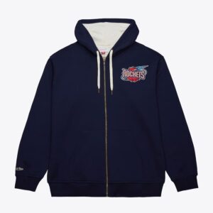 Mitchell & Ness Navy Houston Rockets Vintage Logo Playoff Win 2.0 Full-Zip Hoodie Black 1431863