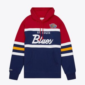 Mitchell & Ness Navy St. Hoodie Louis Blues Head Coach Pullover Hoodie Blue 1378051