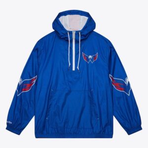 Mitchell & Ness Navy Washington Capitals Team 2.0 Anorak Quarter-Zip Windbreaker Jacket Blue 1378747