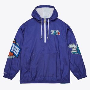 Mitchell & Ness Purple Charlotte Hornets Team 2.0 Anorak Quarter-Zip Windbreaker Jacket Violet 1589061