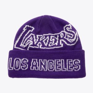 Mitchell & Ness Purple Los Angeles Lakers Hardwood Classics K.O. Knit Vintage Cuffed Hat Black 1590138