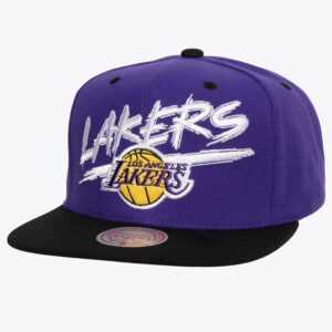 Mitchell & Ness Purple Los Angeles Lakers Transcript Snapback Hat Violet 1589972