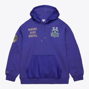 Mitchell & Ness Purple Milwaukee Bucks Team OG 2.0 Vintage Logo Fleece Pullover Hoodie Red 1528731