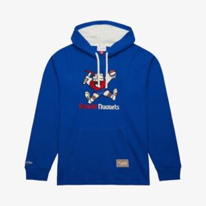 Mitchell & Ness Royal Denver Nuggets Vintage Logo Thermal Lightweight Pullover Hoodie Blue 1551031