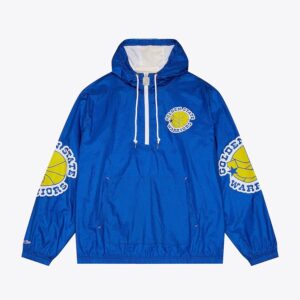 Mitchell & Ness Royal Golden State Warriors Team 2.0 Anorak Quarter-Zip Windbreaker Jacket Blue 1589074