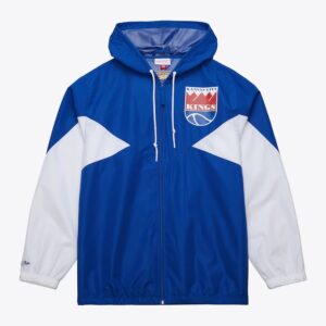 Mitchell & Ness Royal Kansas City Kings Vintage Logo Ultimate Lightweight Full-Zip Windbreaker Jacket Anorak Blue 1589614