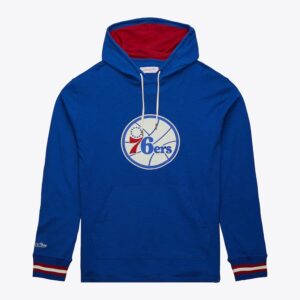 Mitchell & Ness Royal Philadelphia 76ers Legendary Slub Vintage Logo Pullover Hoodie Black 1384666