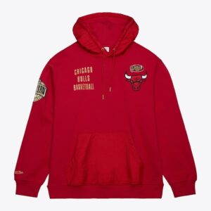 Mitchell & Ness Scarlet Chicago Bulls Team OG 2.0 Vintage Logo Fleece Pullover Hoodie Red 1502940