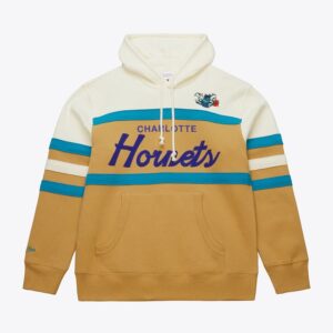 Mitchell & Ness Tan Charlotte Hornets Head Coach Fleece Pullover Hoodie Gold 1550700