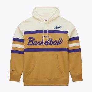 Mitchell & Ness Tan Utah Jazz Head Coach Fleece Pullover Hoodie Gold 1550713