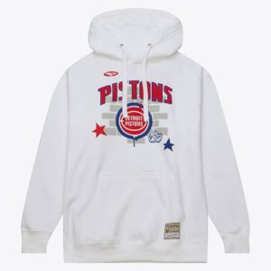 Mitchell & Ness White Detroit Pistons Hardwood Classics Tats Cru The 50th Anniversary of Hip-Hop Brick Pullover Hoodie White 1577154