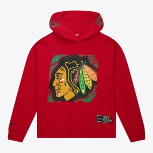 Mitchell & Ness Women's Red Chicago Blackhawks Big Face 7.0 Pullover Sweatshirt Red 1378618