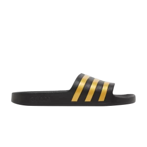 adidas Adilette Aqua Slides 'Black Gold Metallic' Black/Metallic Gold/Black EG1758