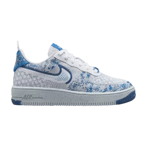 Nike Air Force 1 Crater Flyknit GS 'White Dark Marina Blue' White/Dark Marina Blue/Football Grey/Photo Light Blue DM1060 100