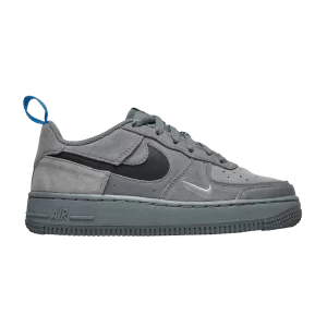 Nike Air Force 1 Low GS 'Cut Out Swoosh – Smoke Grey 'Smoke Grey/Black/Light Photo Blue DQ1097 001