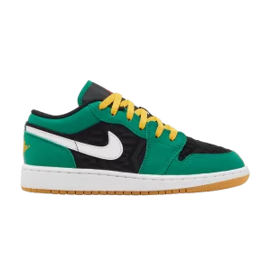 Air Jordan 1 Low SE GS 'Christmas' Sneakers Malachite/Black/Taxi/Fire Red DQ8421 300