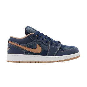 Air Jordan 1 Low SE GS 'Denim' Sneakers Midnight Fleet/Muslin DM4692 400