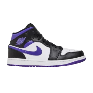 Air Jordan 1 Mid 'Dark Iris' White/Black/Court Purple 554724 095