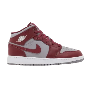 Air Jordan 1 Mid GS 'Cherrywood Red' Cherry wood red/Cement grey/White DQ8423 615