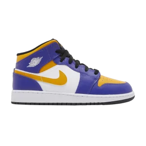 Air Jordan 1 Mid GS 'Lakers' Dark Concord/White/Black/Taxi DQ8423 517