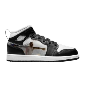 Air Jordan 1 Mid PS 'Hologram' Sneakers Black/New Emerald/University Red/Dark Concord DR9496 001