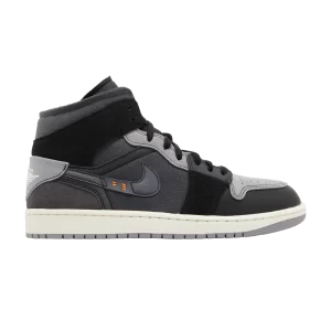 Air Jordan 1 Mid SE Craft 'Inside Out - Black' Black/Light Graphite/Sail/Cement Gray DM9652 001