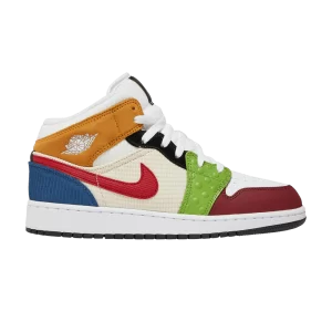 Air Jordan 1 Mid SE GS 'Messy Room' White/Red/Black/Pearl White DR6957 100