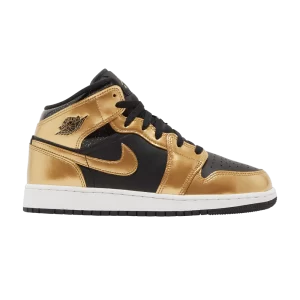 Air Jordan 1 Mid SE GS 'Metallic Gold Black' Black/Metallic Gold/White DR6967 071