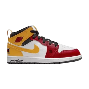 Air Jordan 1 Mid SE PS 'Motorsport' Sneakers White/Black/University Gold/Red DJ0337 067