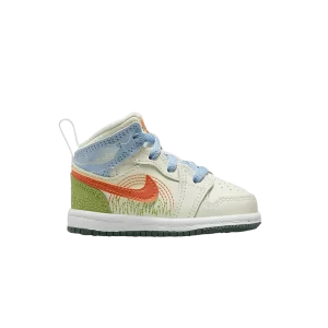 Air Jordan 1 Mid SE TD 'Stitch' Sail/Psychic Blue/Vivid Green/Safety Orange DX2463 100