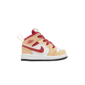 Air Jordan 1 Mid TD 'Light Curry Cardinal Red' White Onyx/White/Red Cardinal/Light Curry 640735 201