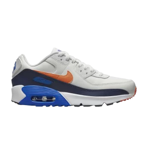 Nike Air Max 90 Leather GS 'White Navy Orange' Summit White/Midnight Fleet/Game Royale/Safety Orange CD6864 120