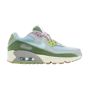 Nike Air Max 90 SE GS 'Sun Club - Worn Blue Treeline' Worn Blue/Wolf Grey/Treeline/Cup DQ4016 400