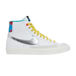 Nike Blazer Mid '77 GS 'White Vivid Sulfur' White/Bright Sulphur/Washed Til/Metallic Silver DQ7773 100