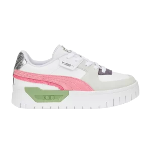 Puma Cali Dream Big Kid 'Boho Gleam – White 'Sneakers White/Fire Coral/Dusty Green 386070 02