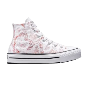 Converse Chuck Taylor All Star EVA Lift Platform High GS 'Butterfly Shine – White 'Sneakers White/Mudder Pink/Black A04187C