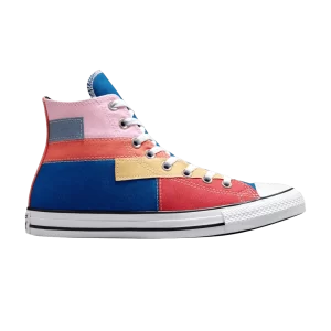 Converse Chuck Taylor All Star High 'Patchwork' Sneakers Dark Blue Marina/Pink Foam A02031F